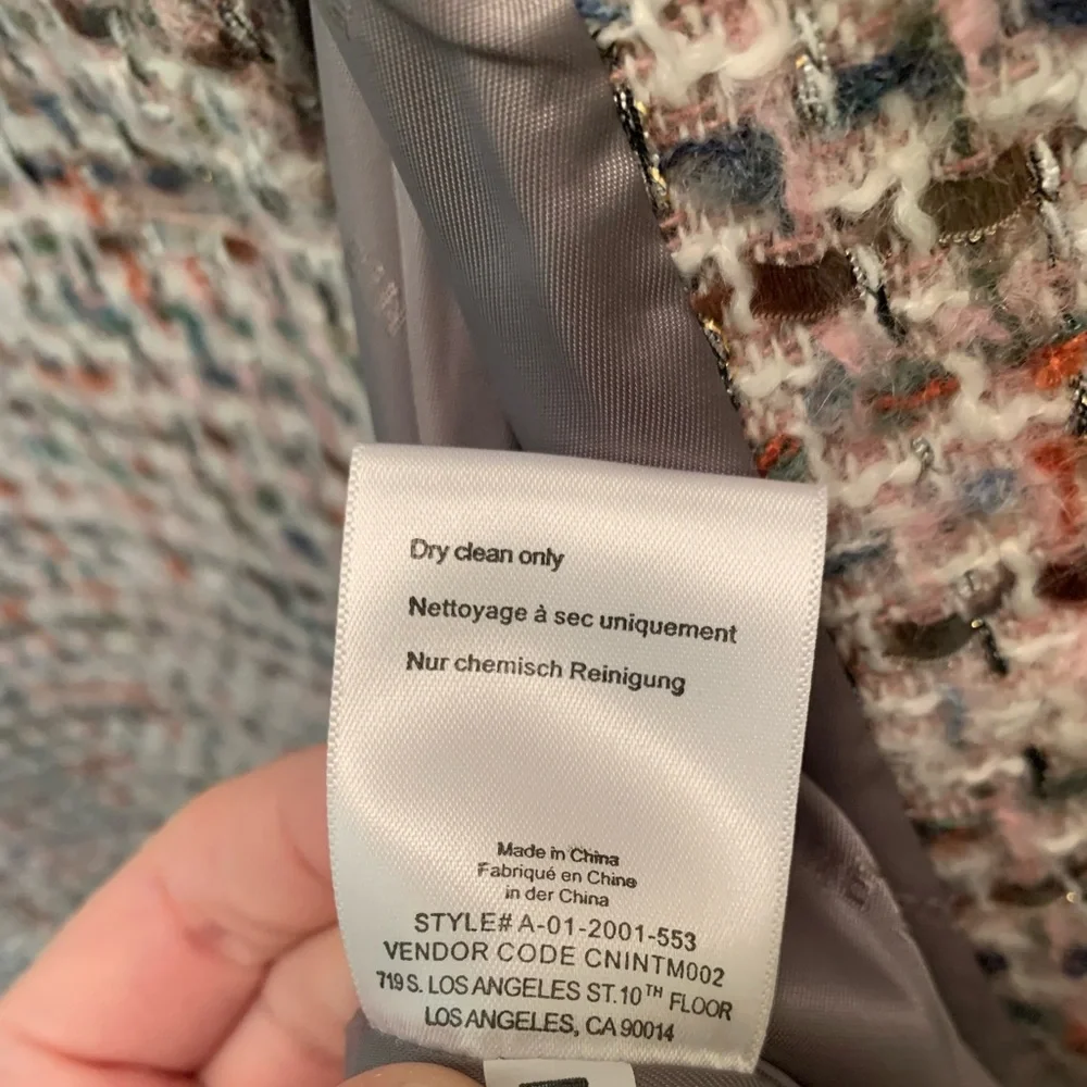 Anine Bing Diana Tweed Blazer Lavender Size Small NEW RARE - Picture 15 of 16